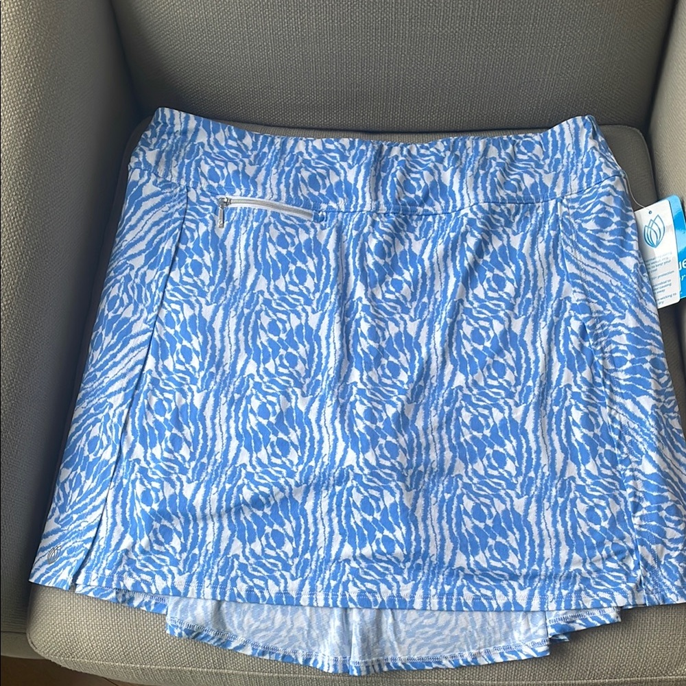 Blue and White Mini Skirt Resort Wear